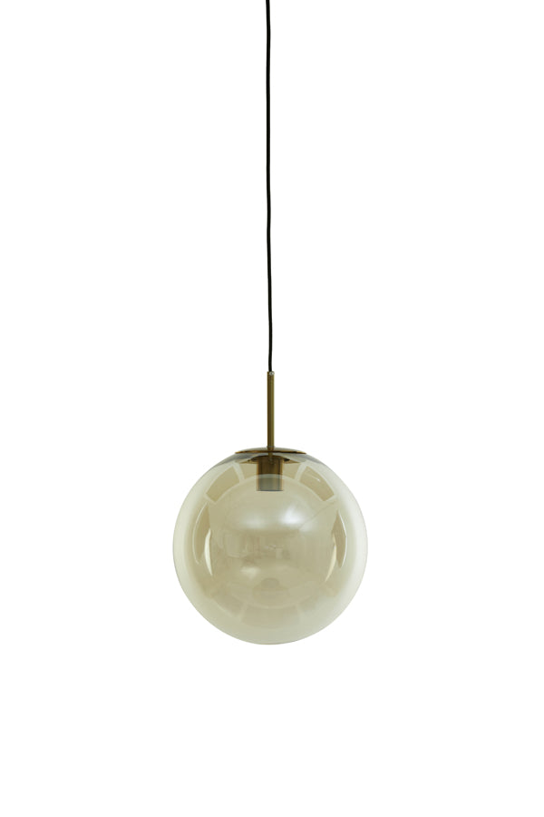 Hanging lamp 30 cm MEDINA antique bronze+glass amber