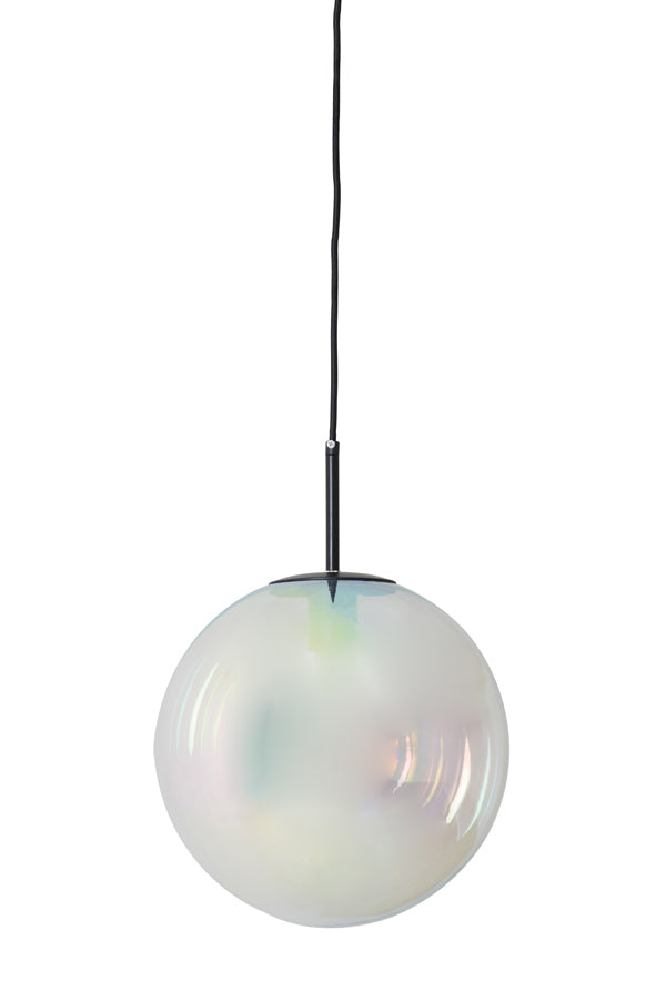 Hanging lamp 30 cm MEDINA glass rainbow+black