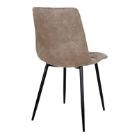 Middelfart Dining Chair - Chair in light brown microfiber with black legs - set of 2