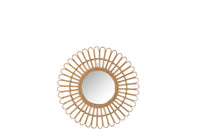 Mirror Ellen Round Rattan Natural Small