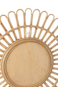 Mirror Ellen Round Rattan Natural Small