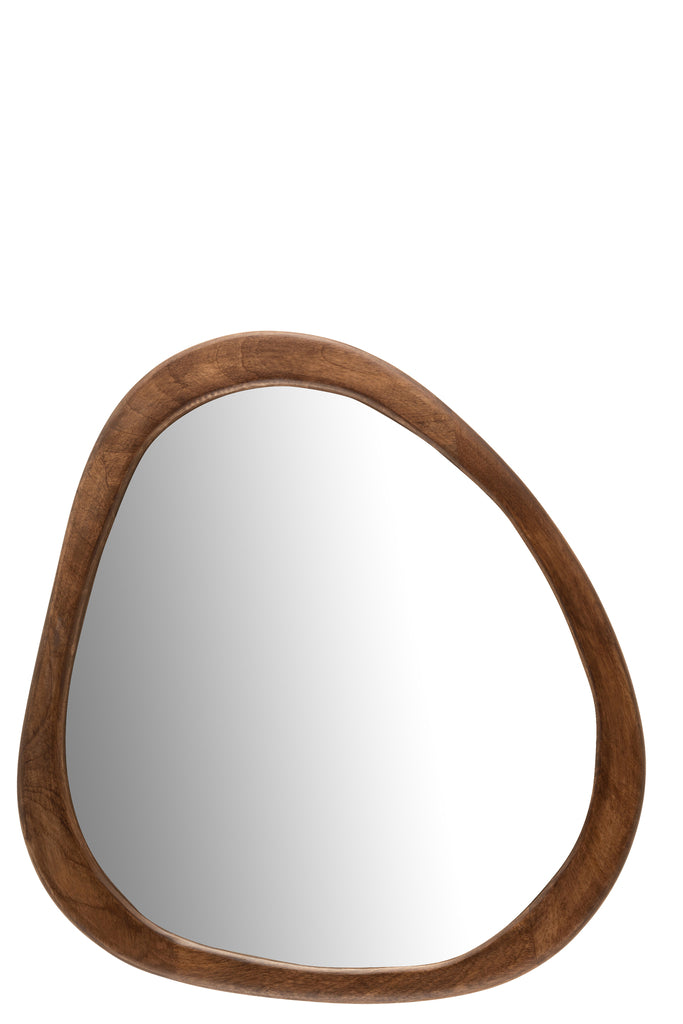 Mirror Irregular Mango Wood Dark Brown Small