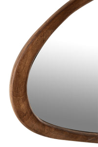 Mirror Irregular Mango Wood Dark Brown Small