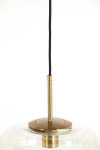 Hanging lamp 30x37 cm MISTY glass amber+gold