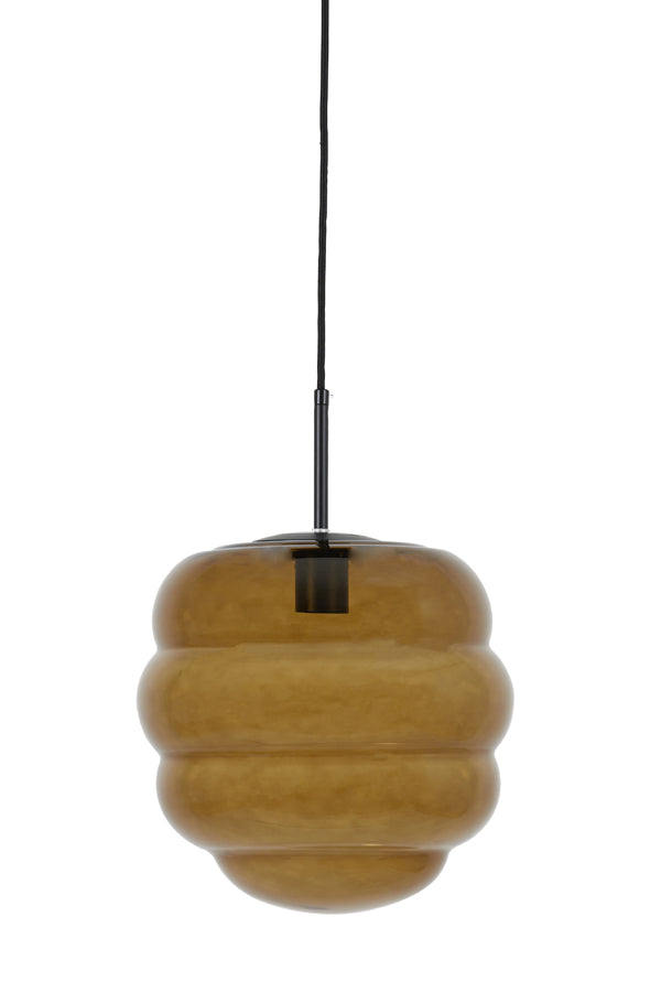 Hanging lamp 30x37 cm MISTY glass brown+matt black