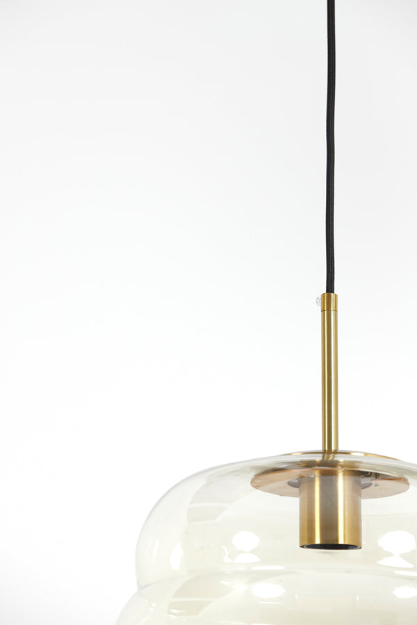 Hanging lamp 30x37 cm MISTY glass amber+gold