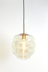 Hanging lamp 30x37 cm MISTY glass amber+gold