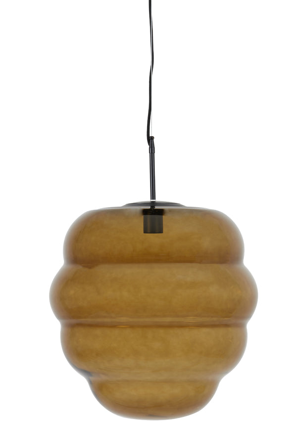 Hanging lamp 45x48 cm MISTY glass brown+matt black