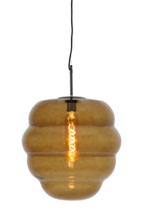 Hanging lamp 45x48 cm MISTY glass brown+matt black