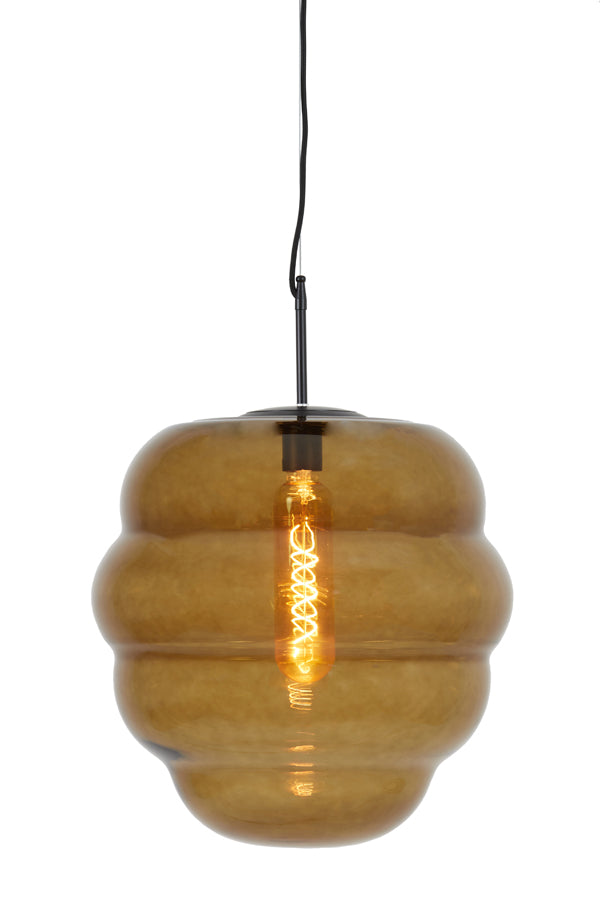 Hanging lamp 45x48 cm MISTY glass brown+matt black