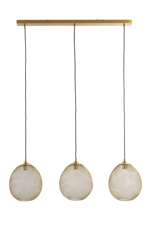 Hanging lamp 3L 104x30x34 cm MOROC gold