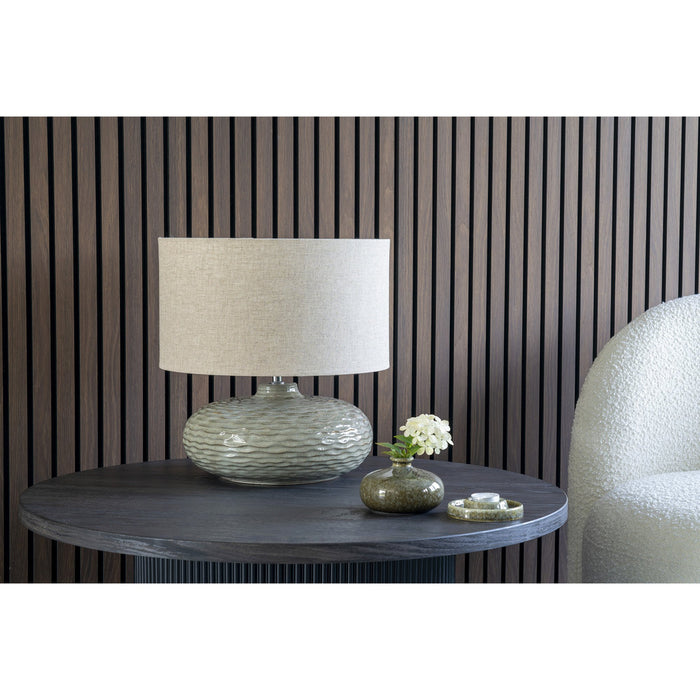 Oldham Table Lamp - Oldham Table Lamp, green ceramic with lampshade