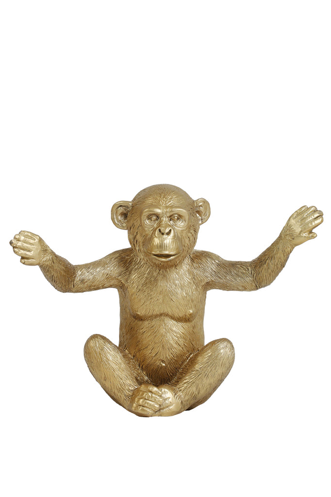 Ornament S/3 28,5x8x14 cm MONKEY gold