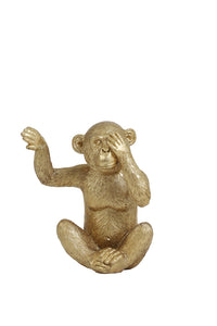 Ornament S/3 28,5x8x14 cm MONKEY gold