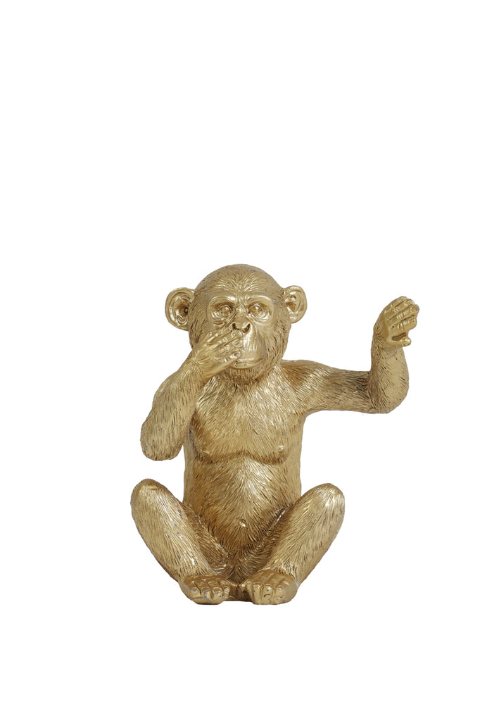 Ornament S/3 28,5x8x14 cm MONKEY gold