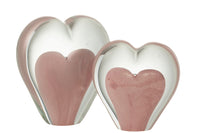 Paperweight Heart Glass Pink Large