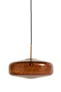 Hanging lamp 40x17 cm PLEAT glass brown+gold