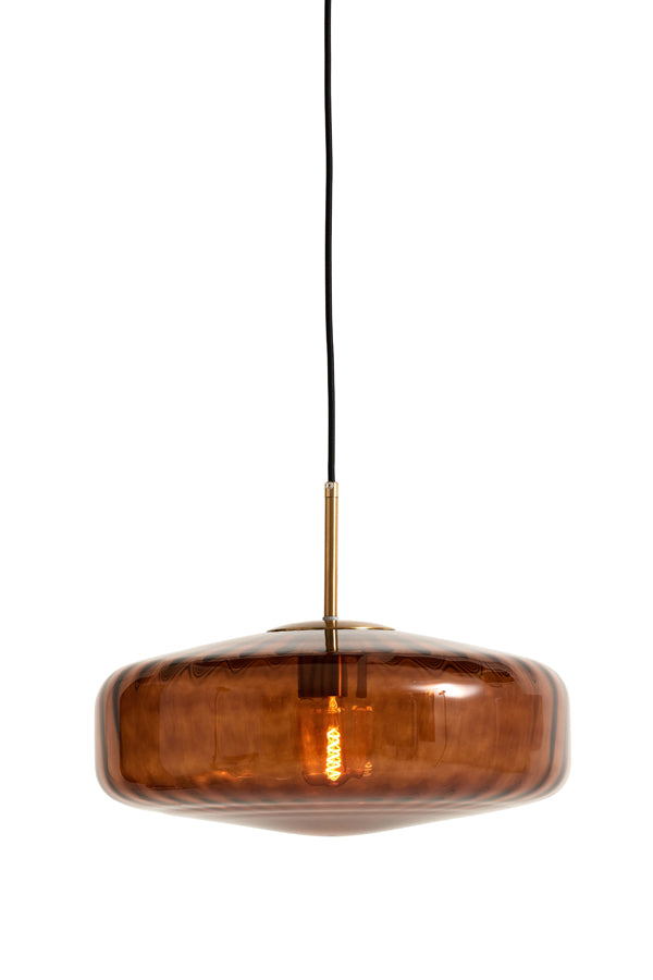 Hanging lamp 40x17 cm PLEAT glass brown+gold