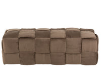 Pouf 3-Person Textile/Wood Brown