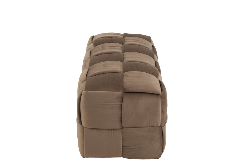 Pouf 3-Person Textile/Wood Brown