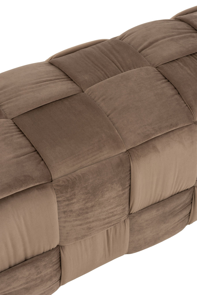 Pouf 3-Person Textile/Wood Brown