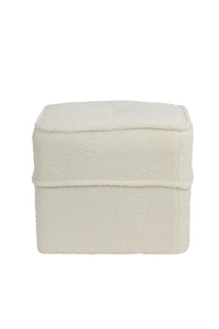 Pouf 40x40x35 cm KIKI teddy white