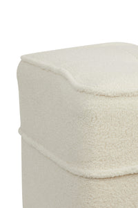 Pouf 40x40x35 cm KIKI teddy white