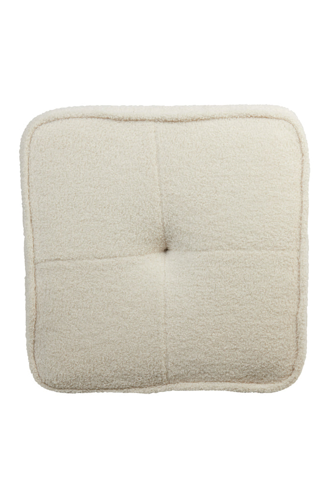 Pouf 40x40x35 cm KIKI teddy white