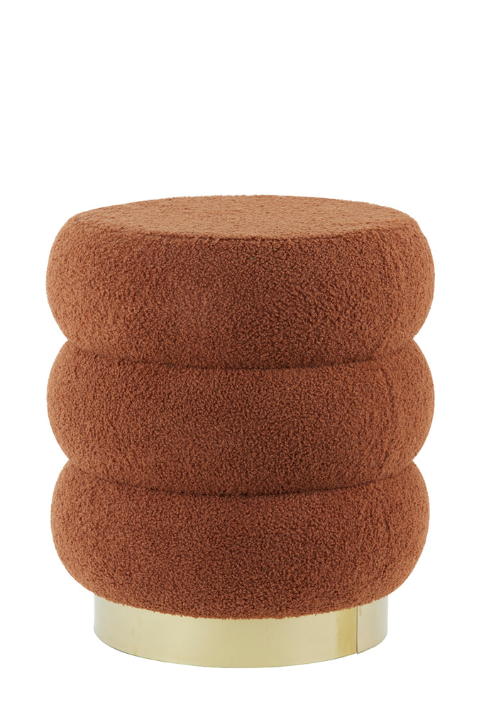 Pouf 40x45 cm KIMI teddy terra+gold