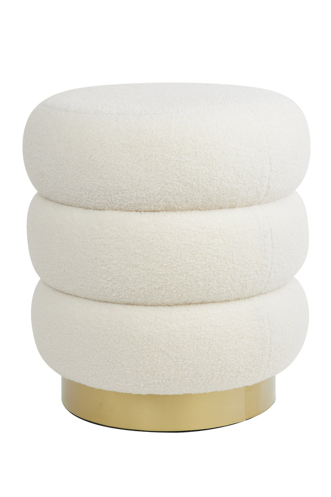 Pouf 40x45 cm KIMI teddy white+gold