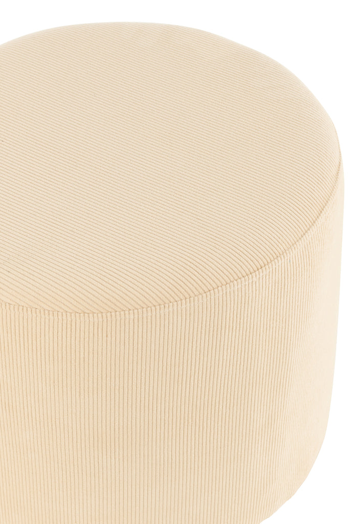 Pouf Corduroy Velvet Creme