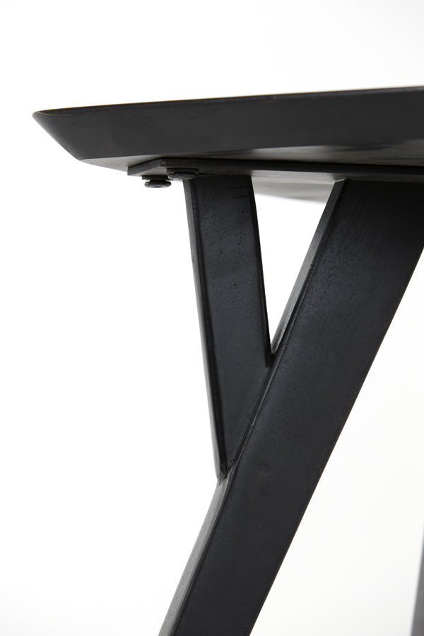 Side table 50x50x42 cm QUENZA acacia wood matt black