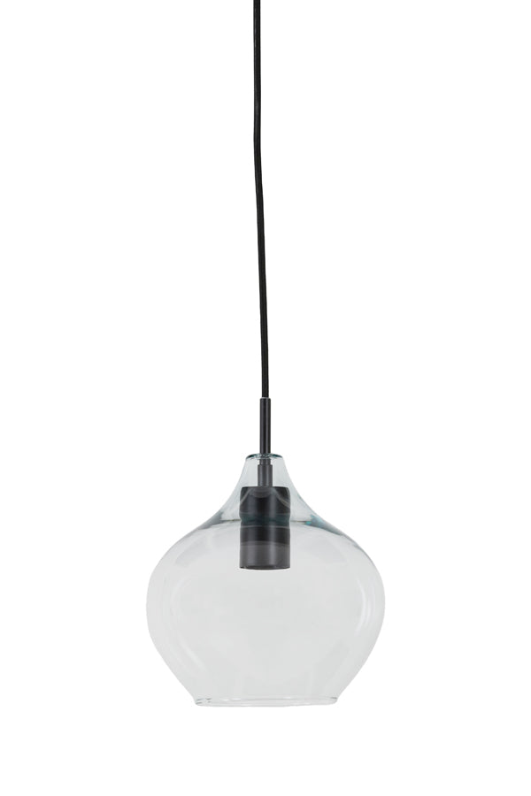 Hanging lamp 20x21,5 cm RAKEL matt black+clear