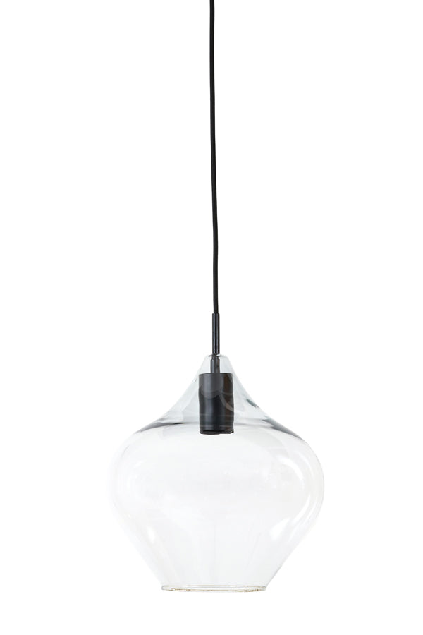 Hanging lamp 27x29,5 cm RAKEL matt black+clear