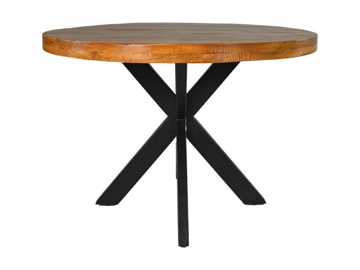 Ronde eettafel Melbourne - ø100x76 - Naturel/zwart - Mangohout/metaal