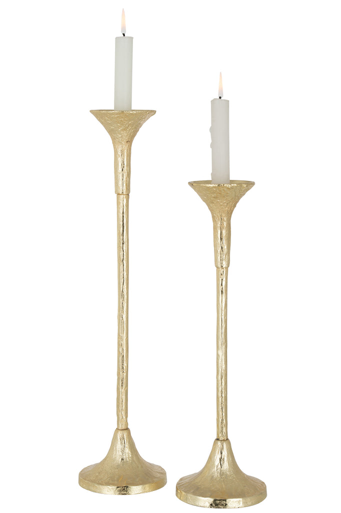 Set Of Two Candlestick Marie Aluminium Mat Gold