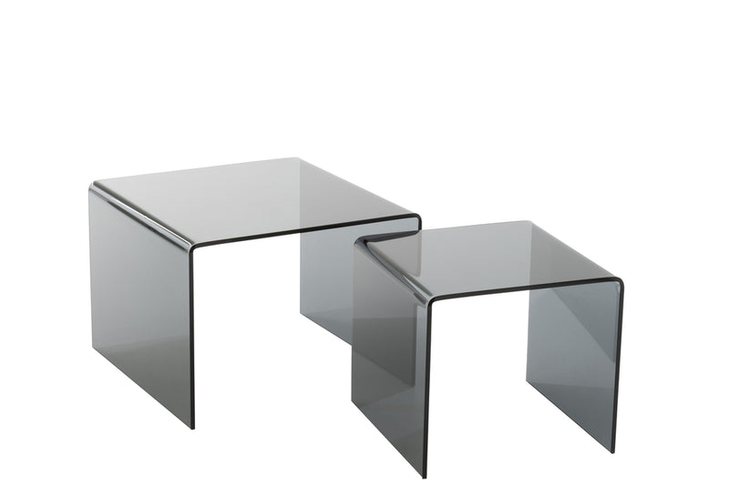 S/2 Sidetable Glass Black