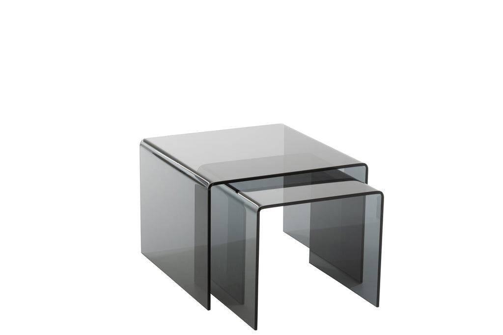 S/2 Sidetable Glass Black