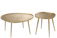 Set Of 2 Sidetables Vinta Aluminium Gold