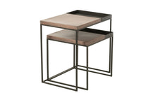 Set Of 2 Side Table Metal Bronze/Black