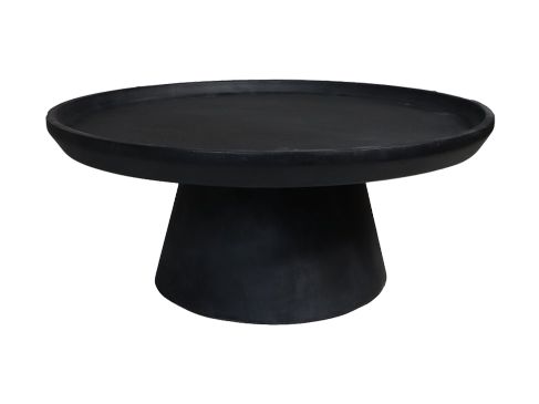 Salontafel Drum - 75x75x32 - Matt zwart - Mangohout