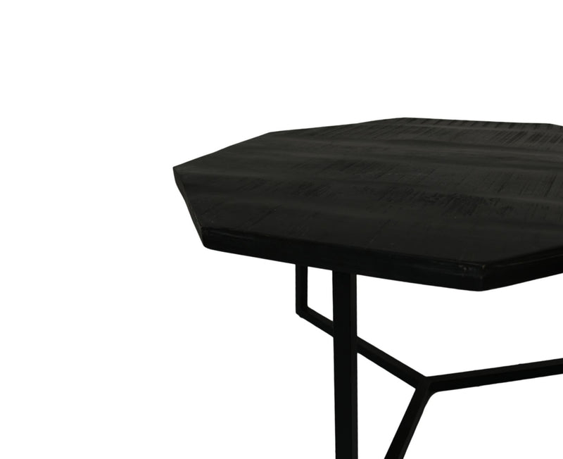 Salontafel Urban - 72x72x41 - Mangohout/ijzer - Zwart - Set van 2