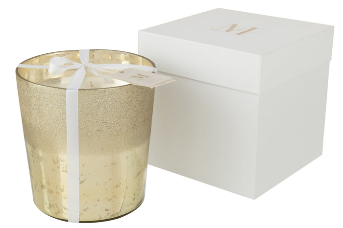 Scented Candle Deluxe Glass Gold Large