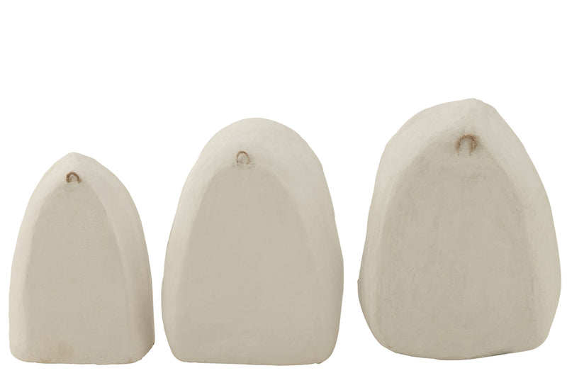 Set Of 3 Wall Racks Paper Mache White