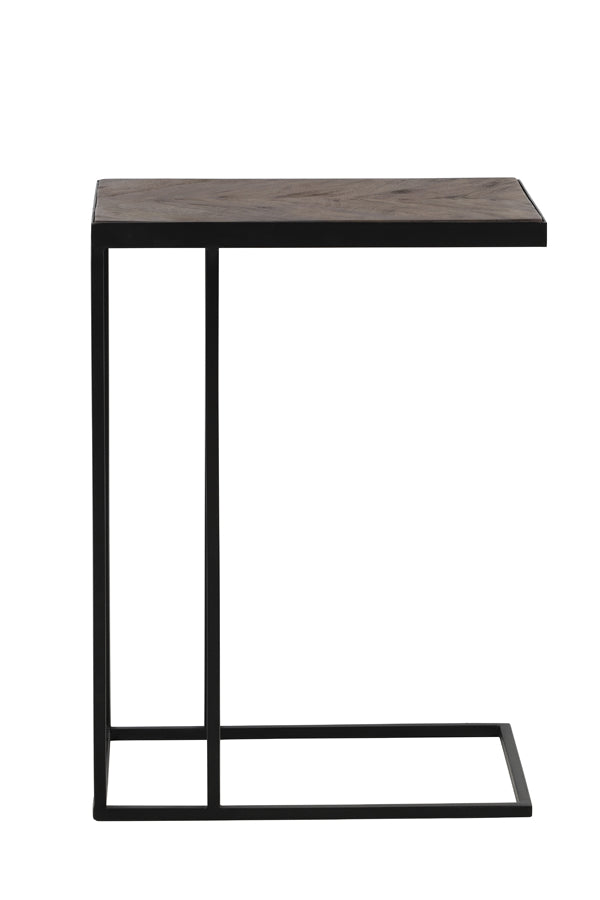 Side table 45x30x62 cm CHISA wood brown-black