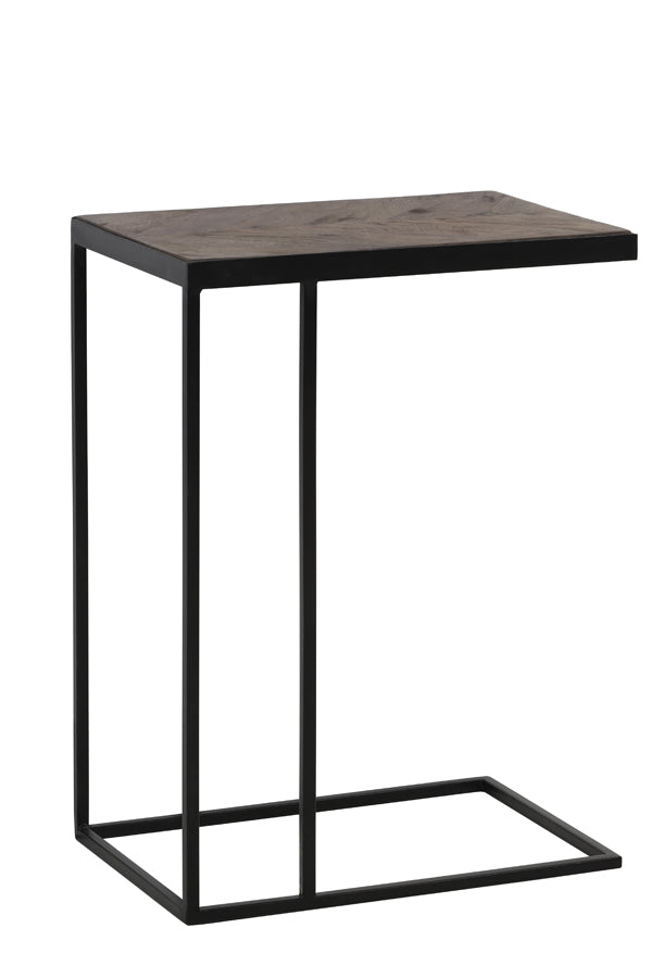 Side table 45x30x62 cm CHISA wood brown-black