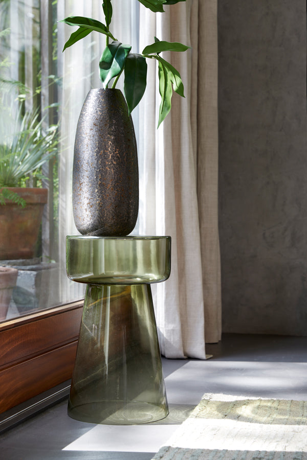 Side table 30x50 cm DAKWA glass grey green