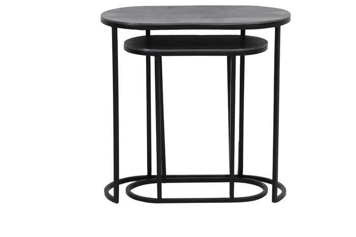 Side table S/2 max 53x26x53 cm BOCOV antique lead-black