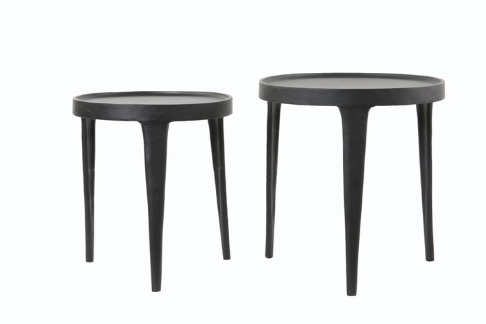 Side table S/2 37x41+43x45,5 cm TOBIAS black