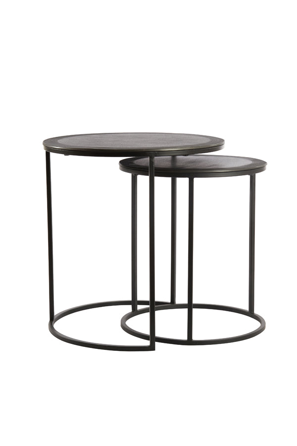 Side table S/2 40x45+49x50,5 cm TALCA raw lead antique